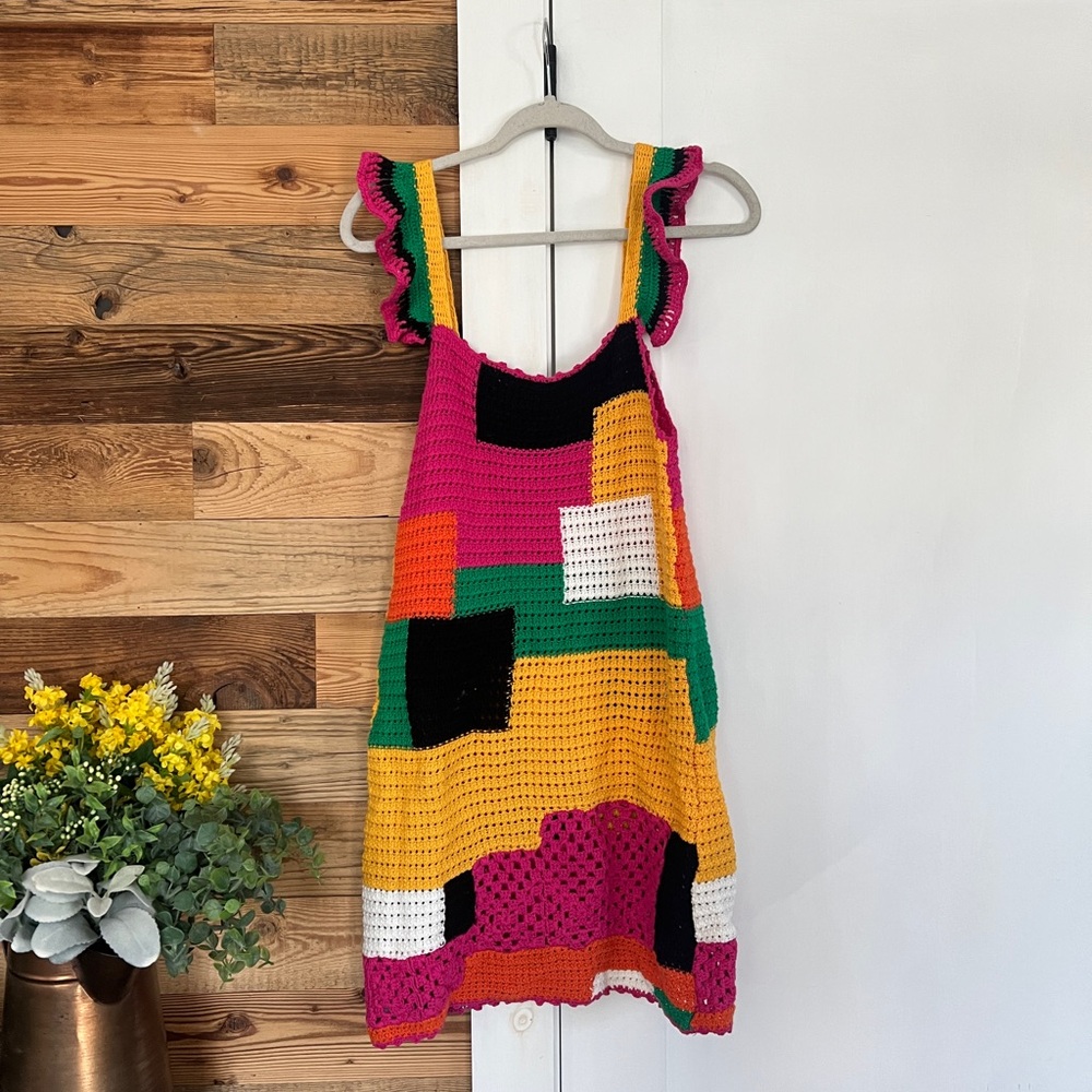 Zara Limited Edition Patchwork Crochet Dress Medium - Picture 7 of 7